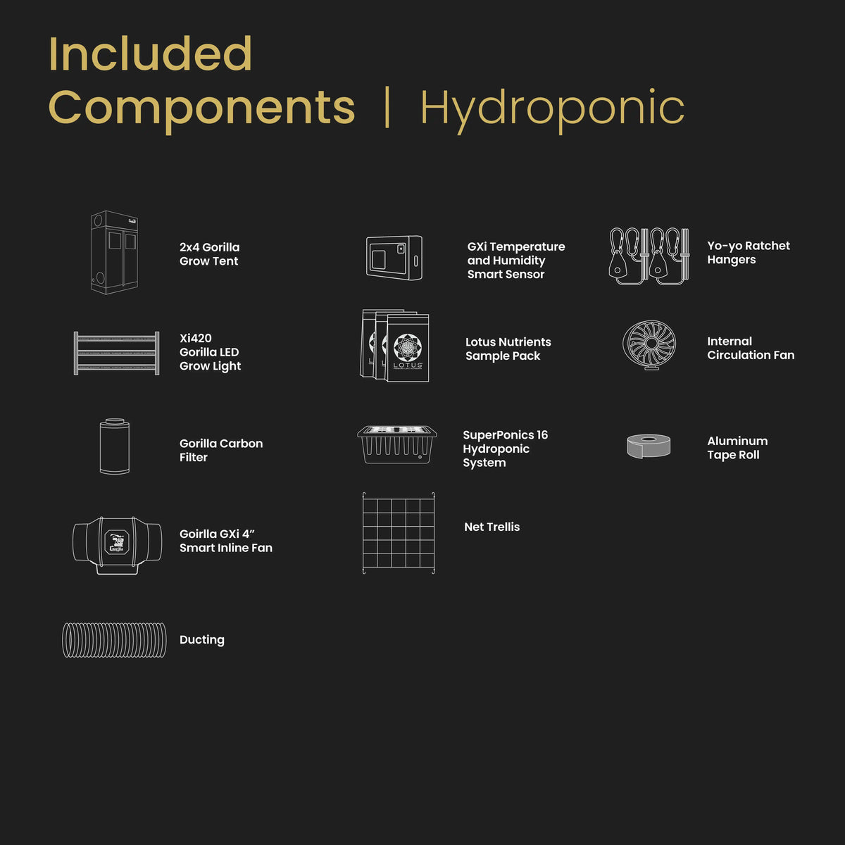 2x4 Gorilla Grow Room PRO - HYDROPONIC