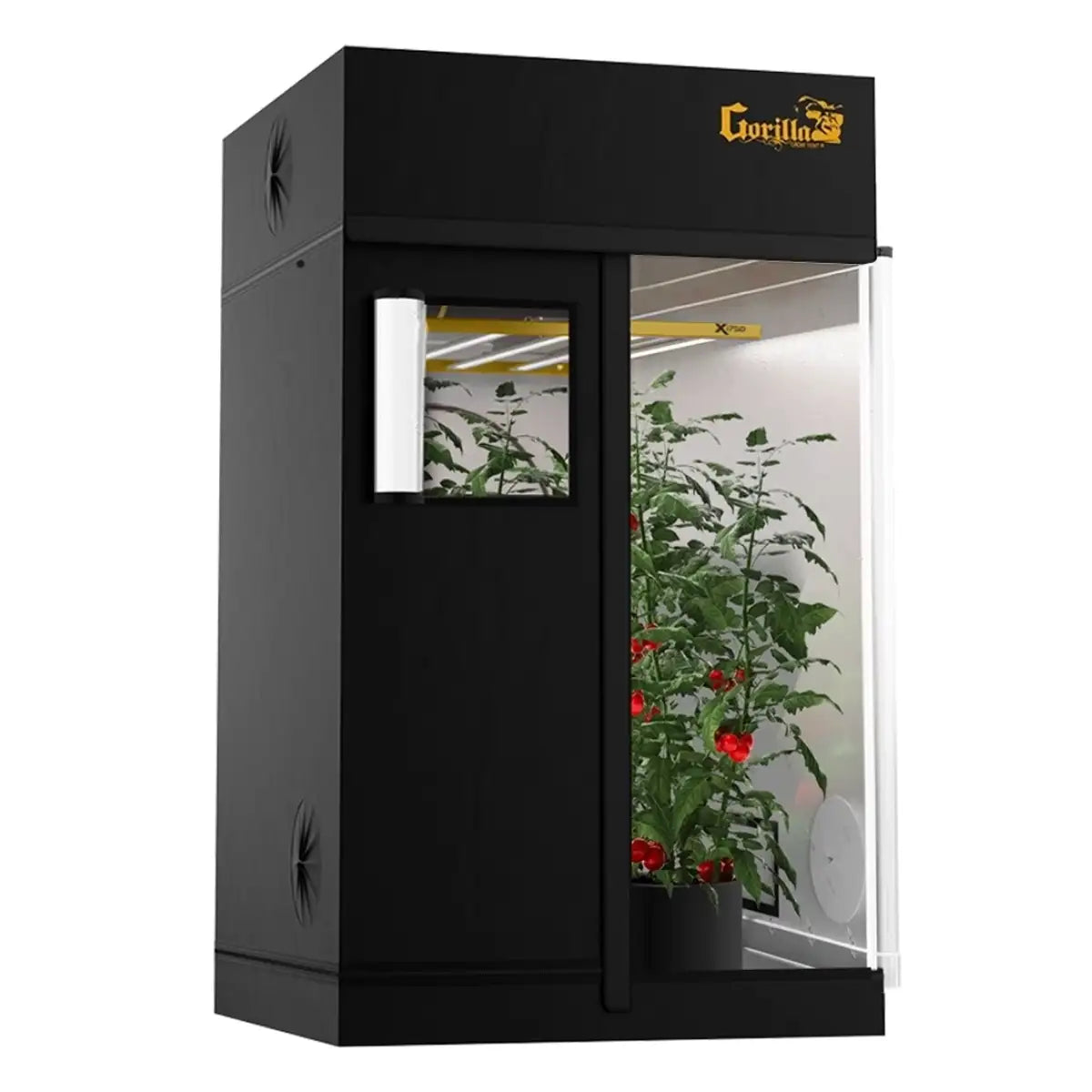 Gorilla Grow Tent Pro 3x3 front view with open doors showing reflective interior