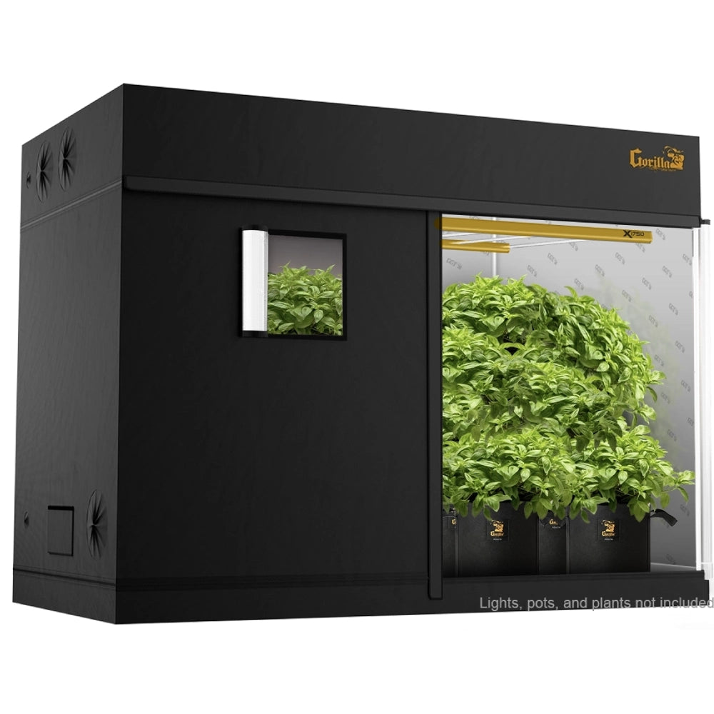 Gorilla Grow Tent Pro 5x9 front view with zippered doors and ducting ports