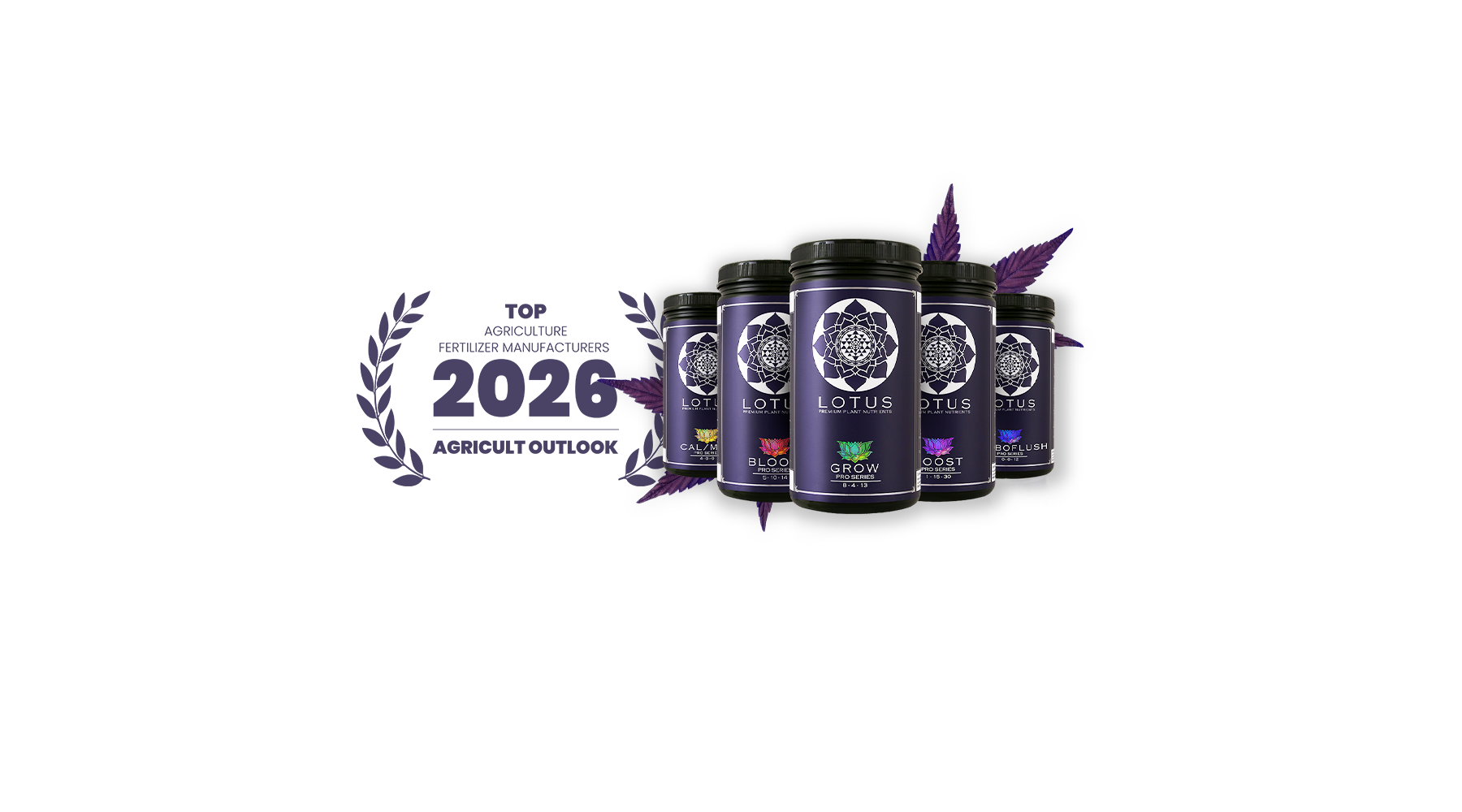 Lotus Nutrients award with fertilizer containers