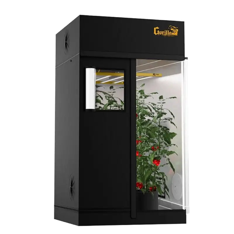Gorilla Grow Tent Pro 2x4 indoor grow tent front view with doors open showing diamond-reflective interior