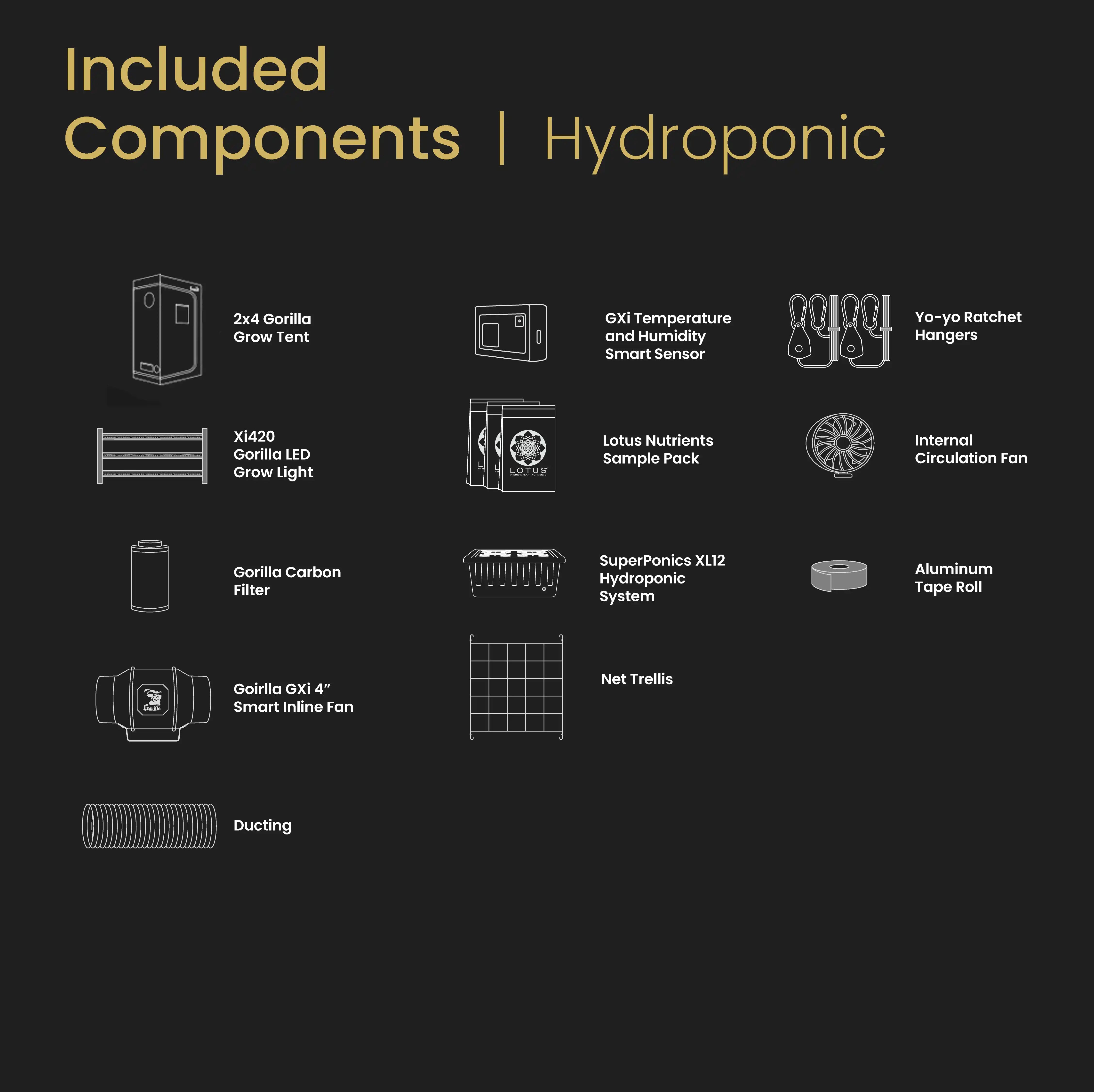 2x4 Gorilla Grow Room - HYDROPONIC