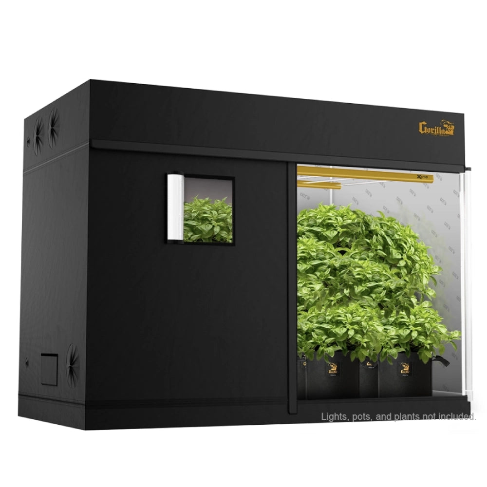 Gorilla Grow Tent Pro 4x8 indoor grow tent front view with zippered doors open