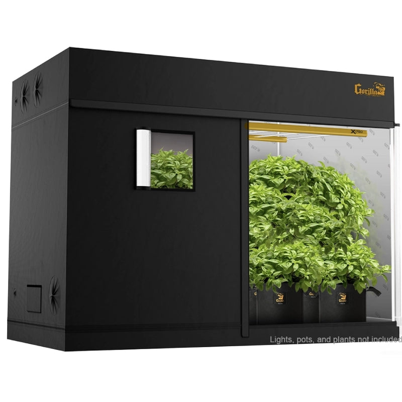 Gorilla Grow Tent Pro 5x9 front view with zippered doors and ducting ports