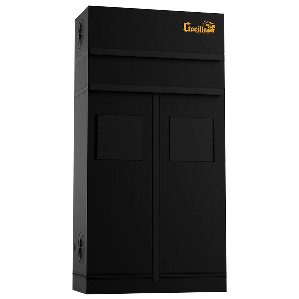 2x4 Gorilla Grow Tent Pro side angle showing 1680D thick fabric and all-steel frame poles