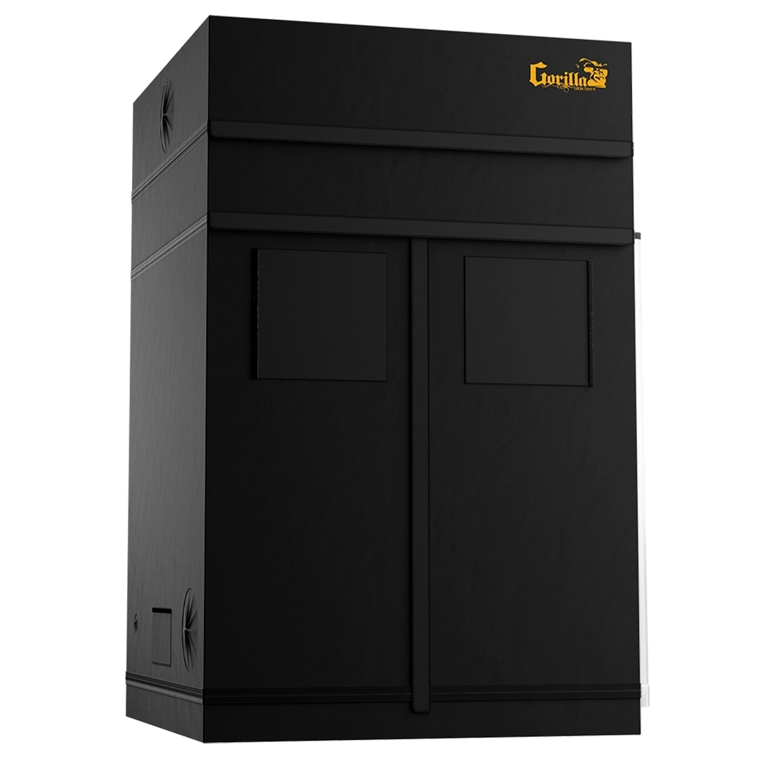 Gorilla Grow Tent Pro 5x5 fully assembled with LED grow lights inside the indoor tent